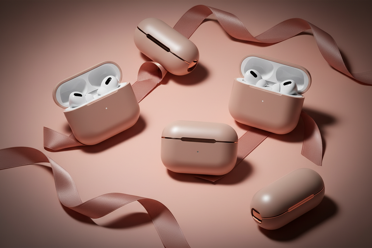 AirPods Cases Rosa Bakgrund